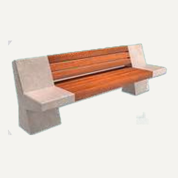 Escaño Respaldo Madera 230 de hormigón · Escaños y bancas