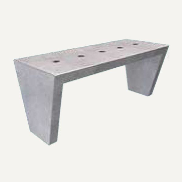 Mesa Larga Trapecio de hormigón · Mesas y asientos